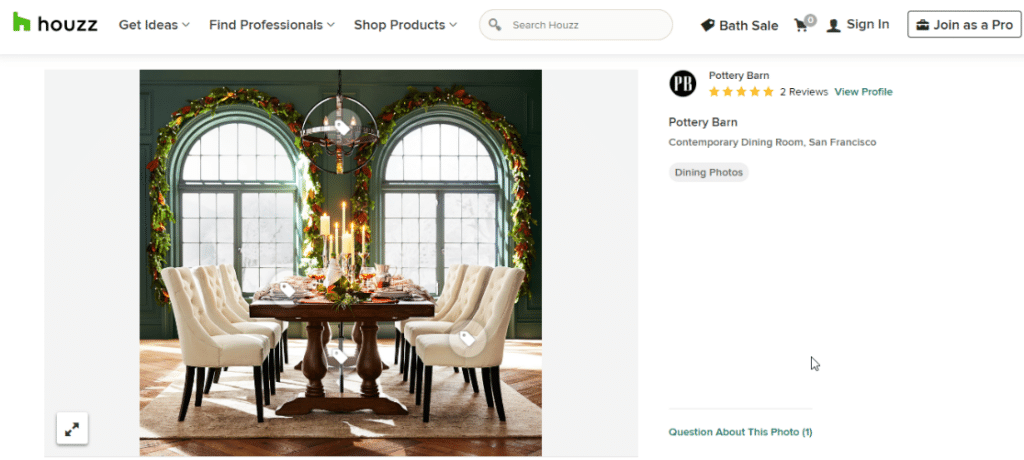 Pottery Barn Listed in Houzz